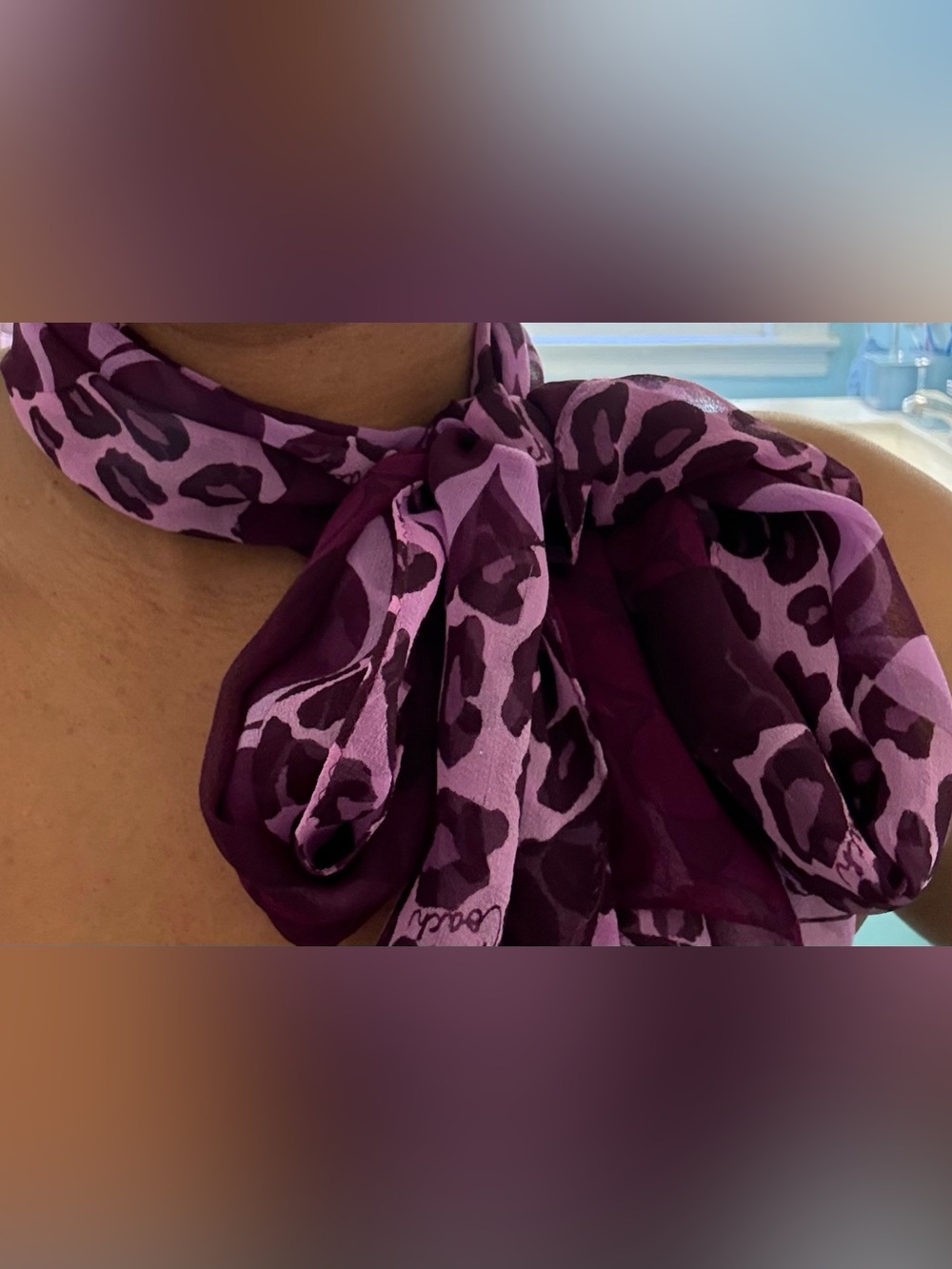 Coach Signature Silk Chiffon Scarf